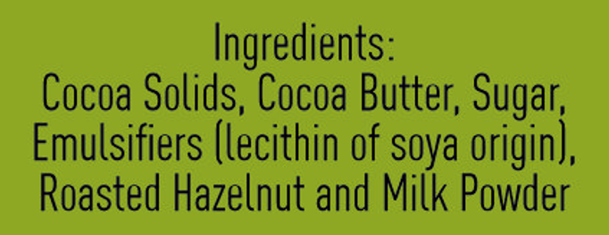 Hazelnut crunchie milk chocolate bar 80gm