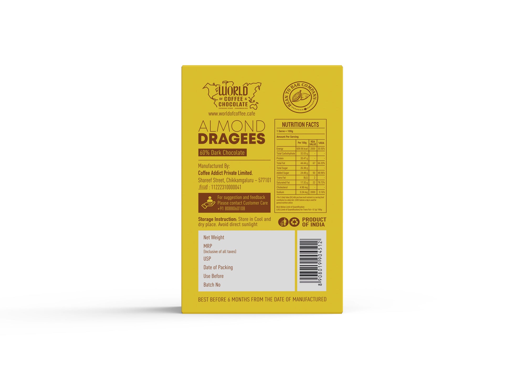 Almond dragee chocolate box 90gm