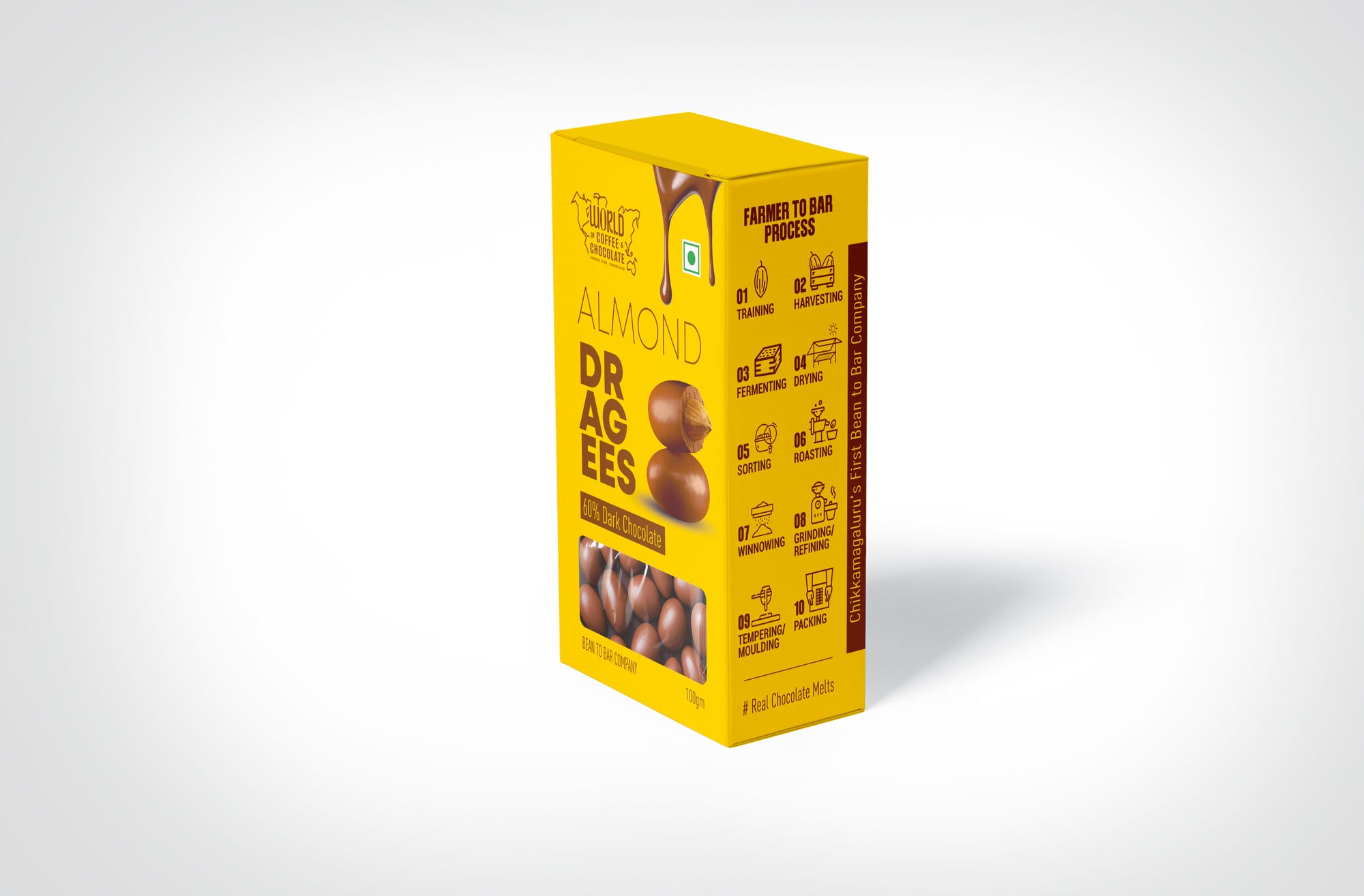 Almond dragee chocolate box 90gm