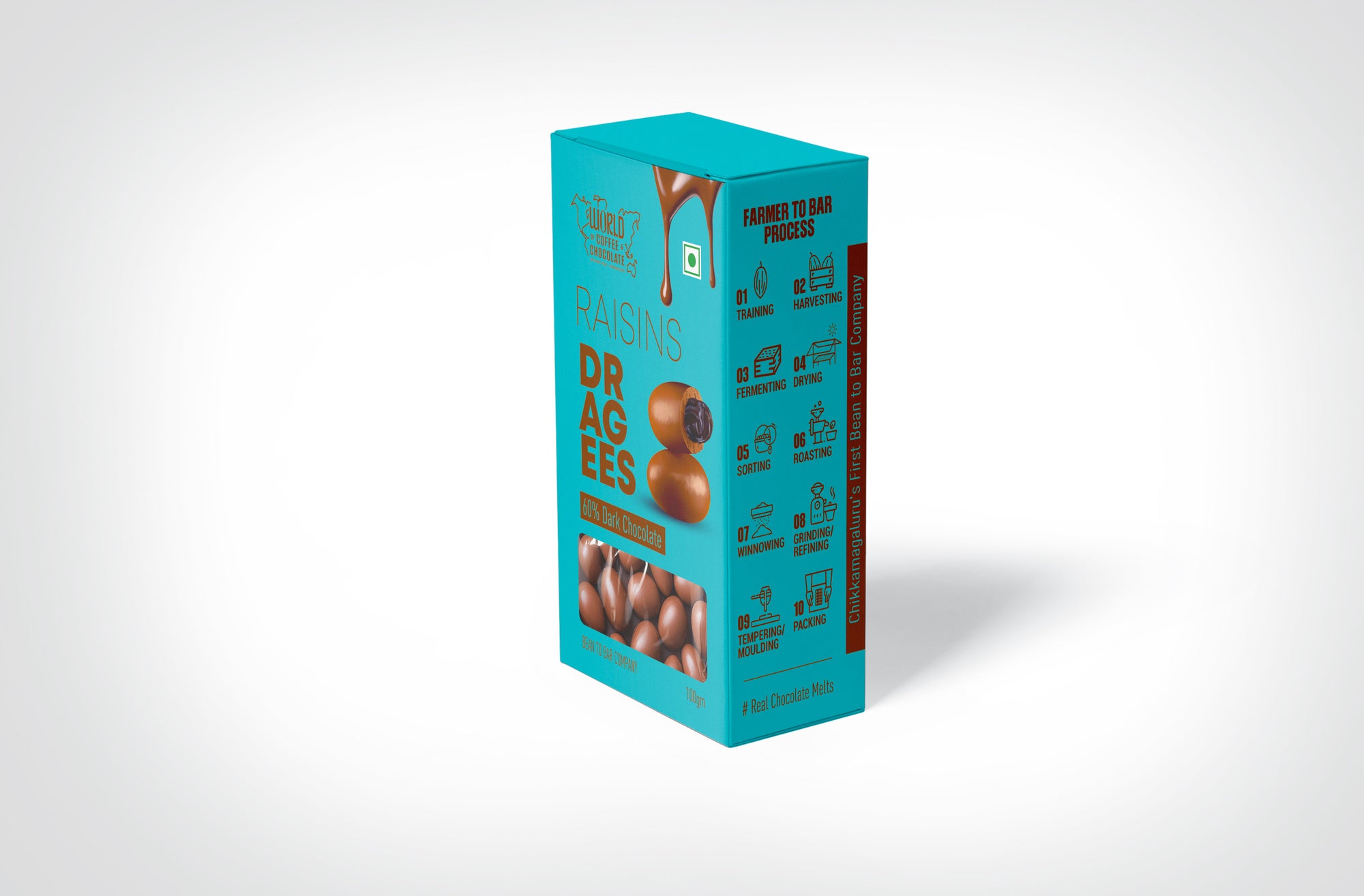 Raisins dragee chocolate box 90gm