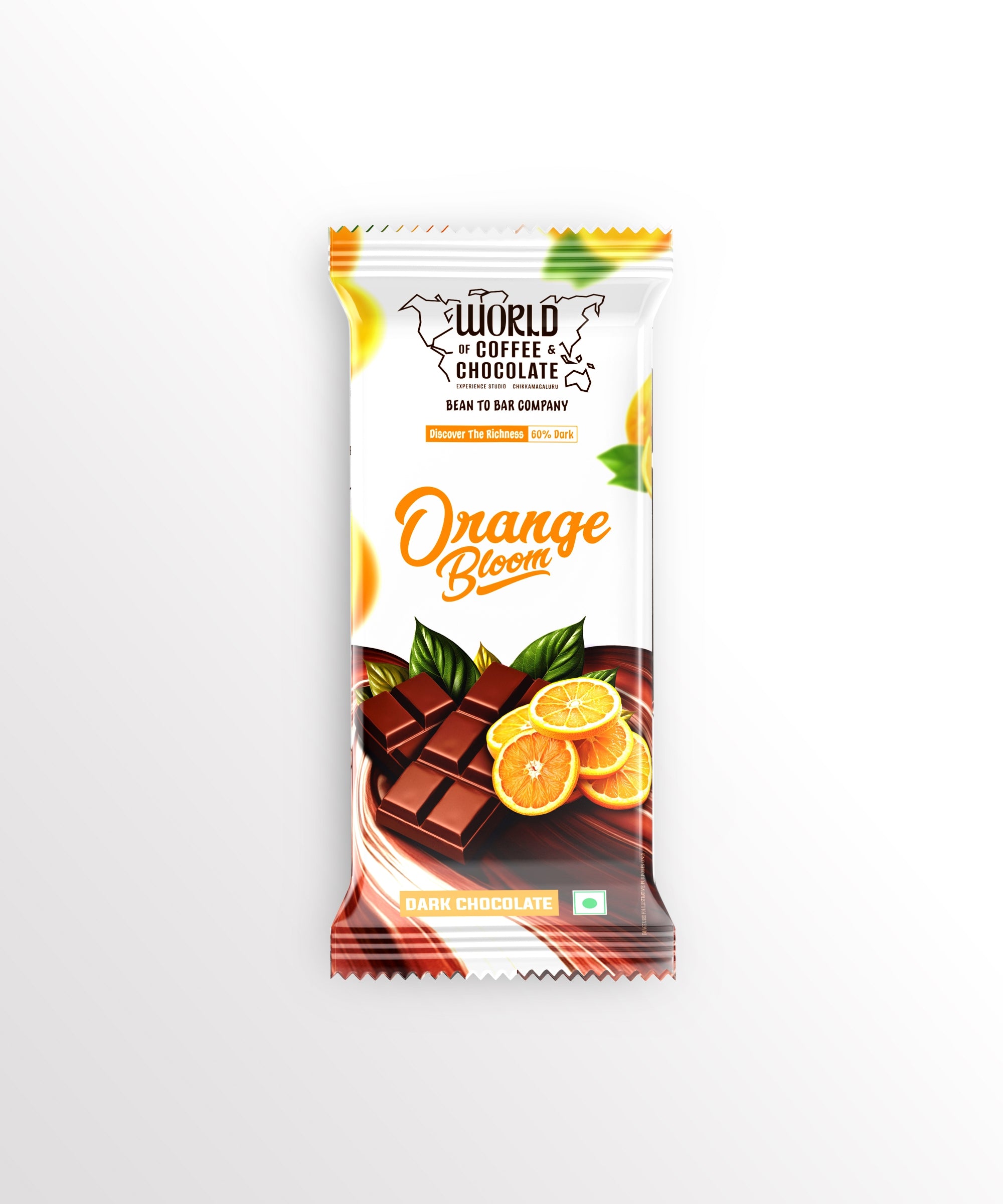 Orange bloom dark chocolate bar 80gm