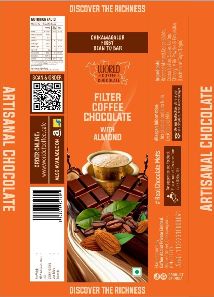 Filter coffee chocolate bar (30gm × 3)